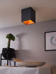 Eglo Copper Polasso Cuboid LED Ceiling Light - Image 1 of 5