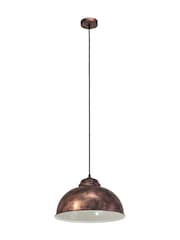 Eglo Antique Copper Truro 2 Industrial Pendant Ceiling Light - Image 2 of 5
