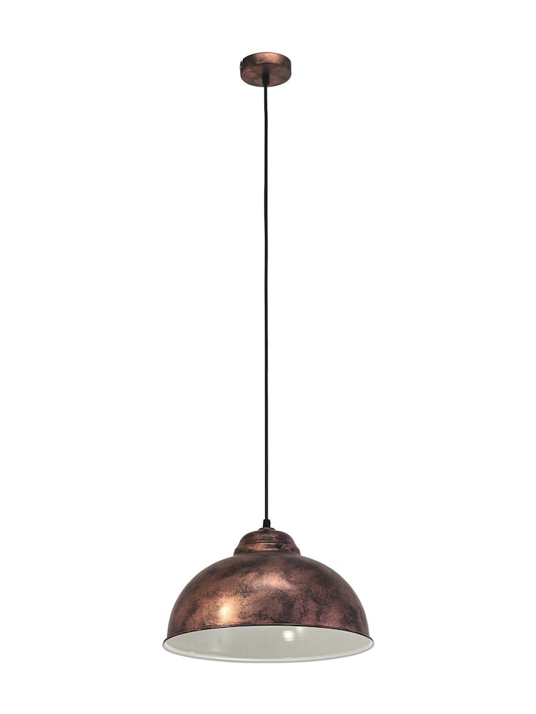 Eglo Antique Copper Truro 2 Industrial Pendant Ceiling Light - Image 2 of 5