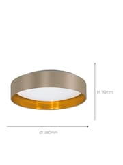 Eglo White Maserlo 2 LED Fabric Ceiling Light - Image 4 of 5