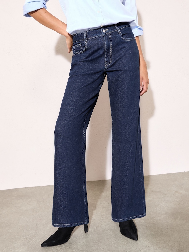 Friends Like These X Lucy Mecklenburgh Rinse Blue Petite Everyday Wide Jeans - Image 2 of 4 Friends Like These X Lucy Mecklenburgh Rinse Blue Petite Everyday Wide Jeans - Image 2 of 4