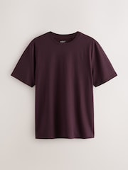 Purple Fig Regular Fit Essential Crew Neck Cotton T-Shirt - Image 1 of 3