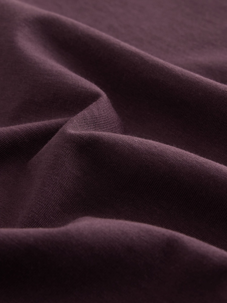 Purple Fig Regular Fit Essential Crew Neck Cotton T-Shirt - Image 2 of 3