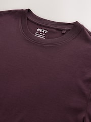 Purple Fig Regular Fit Essential Crew Neck Cotton T-Shirt - Image 3 of 3