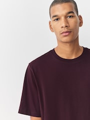 Purple Fig Regular Fit Essential Crew Neck Cotton T-Shirt - Image 4 of 7