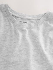 Light Grey Marl Regular Fit Essential Crew Neck Cotton T-Shirt - Image 3 of 3