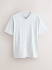 Marga cinzenta clara - Ajuste regular - Camiseta essencial com decote em V - Imagem 5 de 7