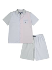 Polo Ralph Lauren Blue 100% Cotton T-Shirt and Shorts Pyjamas Set - Image 1 of 4