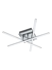 Eglo Chrome Lasana 1 LED Contemporary Flush Ceiling Light - Image 3 of 6