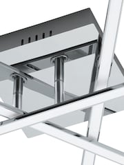 Eglo Chrome Lasana 1 LED Contemporary Flush Ceiling Light - Image 4 of 6