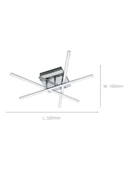 Eglo Chrome Lasana 1 LED Contemporary Flush Ceiling Light - Image 5 of 6