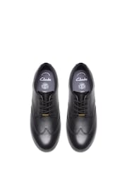 Clarks Black Leather Standard Fit (F) Older Girls Finja Wing Brogues - Image 5 of 6