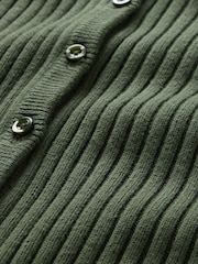 Gap Green Cropped Plaited Rib Cardigan - Image 2 of 5