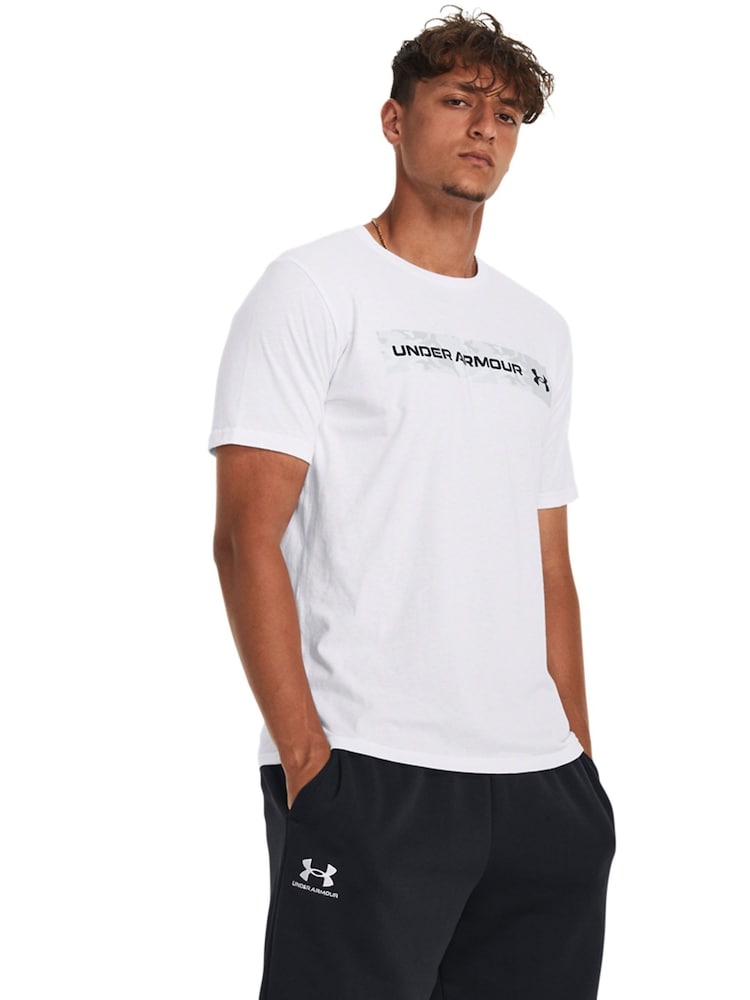 Under Armour White Camo Chest Stripe T-Shirt - Image 1 of 6