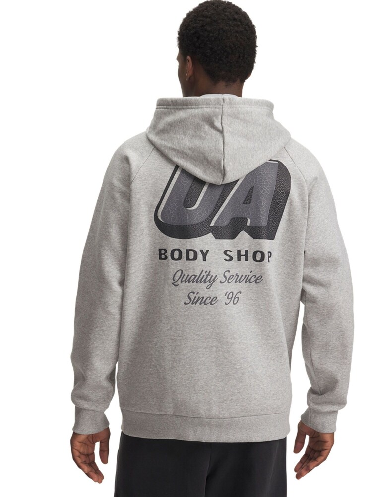 Under Armour Grey Rival Fleece HBR Logo Hoodie - Image 2 of 3