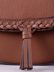 Lakeland Leather tan Tarnbeck Braid Saddle Bag - Image 3 of 6
