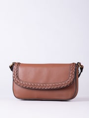 Lakeland Leather Brown Tarnbeck Braid Cross-Body Bag - Image 1 of 5