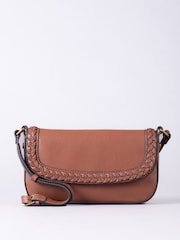 Lakeland Leather Brown Tarnbeck Braid Cross-Body Bag - Image 2 of 5