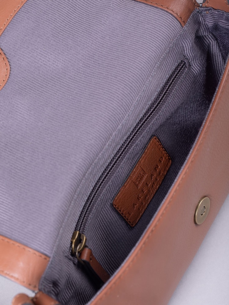 Lakeland Leather Brown Tarnbeck Braid Cross-Body Bag - Image 5 of 5