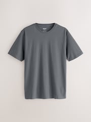 Black/White/Grey/Slate Grey/Stone/Brown Regular Fit Essential Cotton T-Shirts 6 Pack - Image 6 of 10