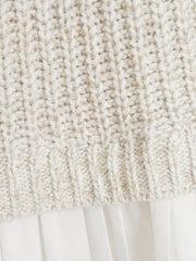 River Island Brown Knit Half Zip Pleated Jumper Dress - Image 6 of 6