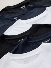 Black/White/Navy Short and Long Sleeve - Corte estándar - Pack de 6 camisetas básicas de algodón - Imagen 8 de 9