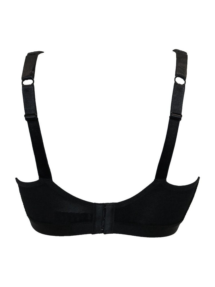 Negro - Sujetador deportivo de copa completa sin relleno ni aros Energy Strive de Pour Moi - Imagen 4 de 4