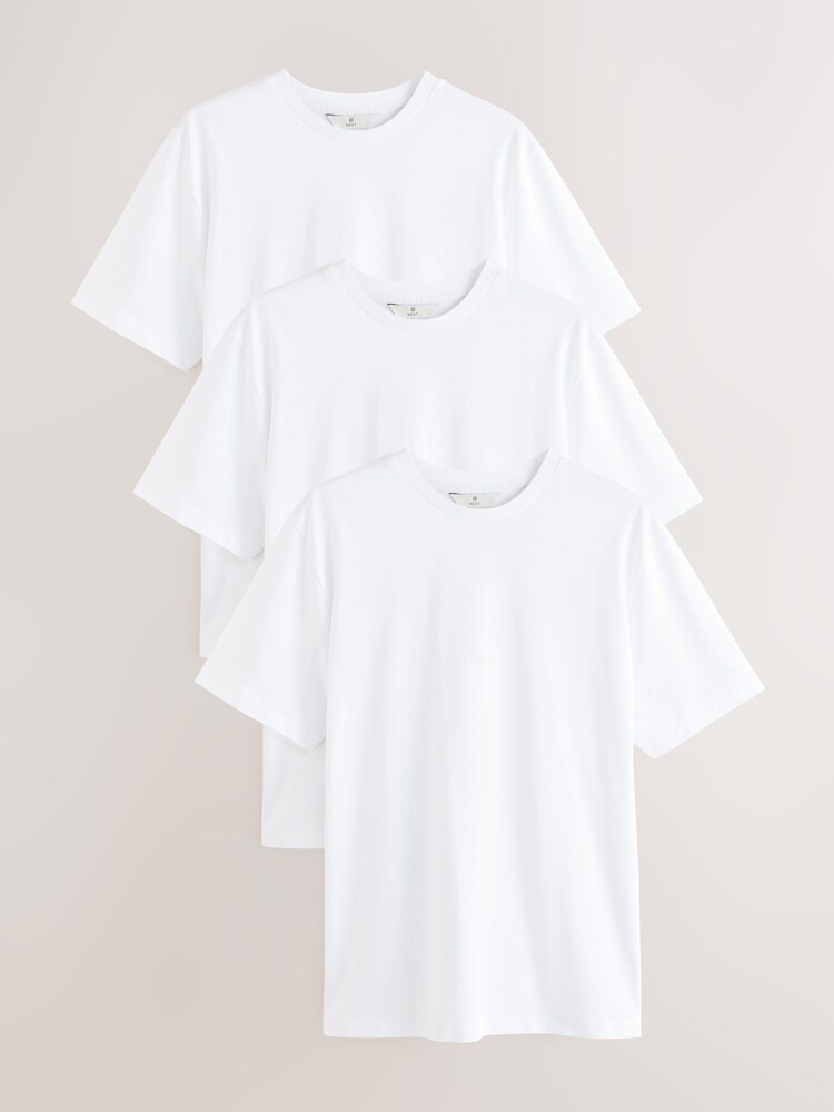 White Signature SUPIMA® Cotton Crew Neck T-Shirts 3 Pack - Image 1 of 3