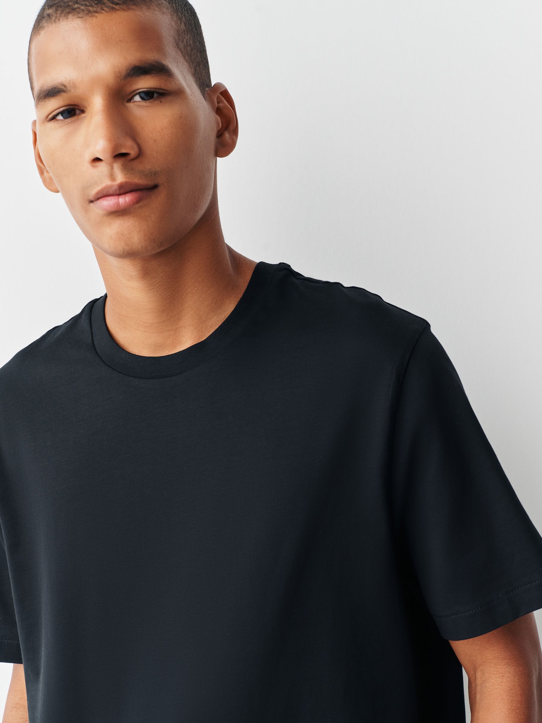 Buy Black Signature SUPIMA® Cotton Crew Neck T-Shirts 3 Pack from