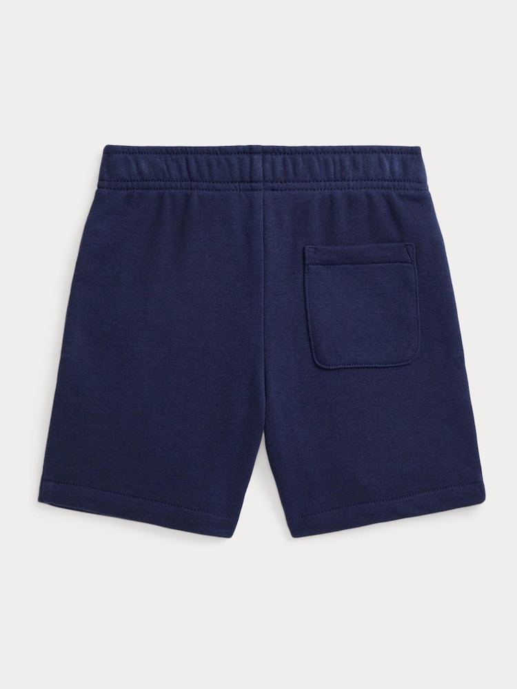 Polo Ralph Lauren Blue Boys French Terry Drawstring Jersey Shorts - Image 2 of 2 Polo Ralph Lauren Blue Boys French Terry Drawstring Jersey Shorts - Image 2 of 2