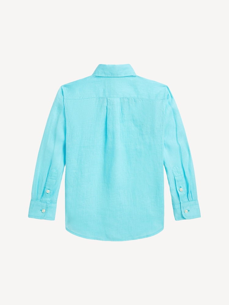Polo Ralph Lauren Blue Chrome Boys Linen Shirt - Image 2 of 2