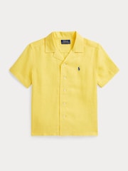 Polo Ralph Lauren Yellow Boys Linen Camp Collar Linen Shirt - Image 1 of 2