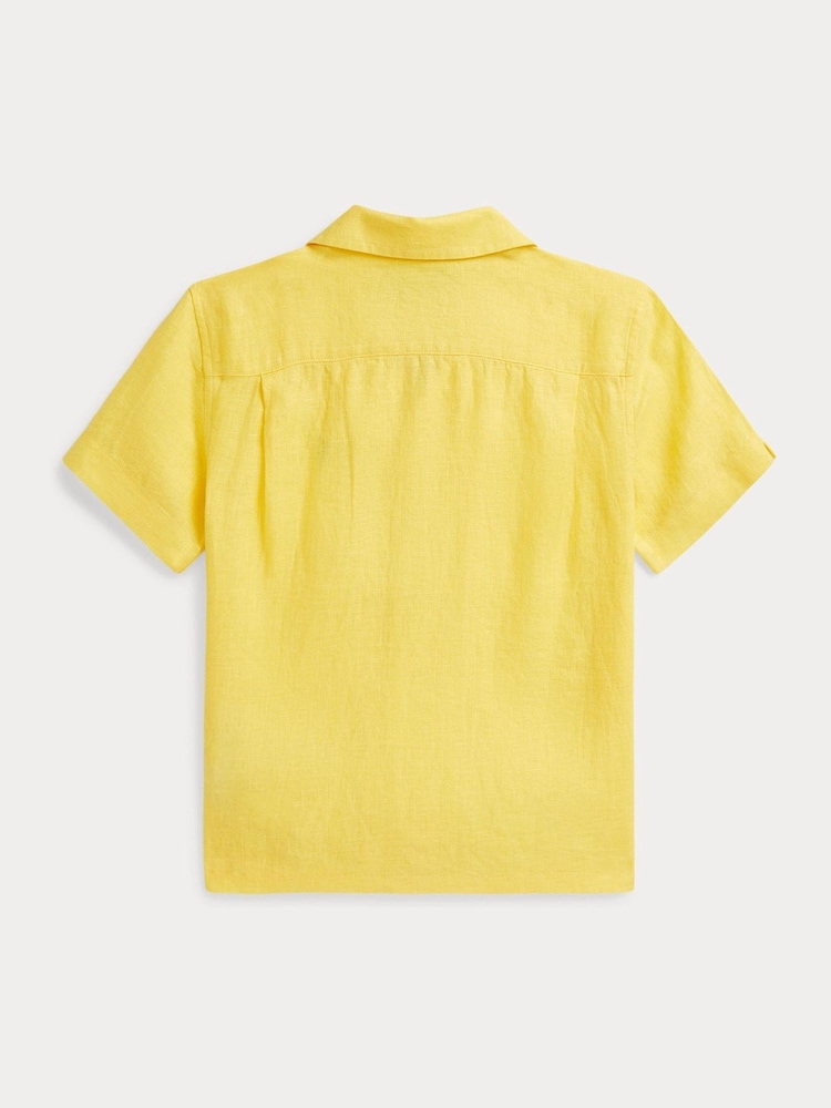 Polo Ralph Lauren Yellow Boys Linen Camp Collar Linen Shirt - Image 2 of 2