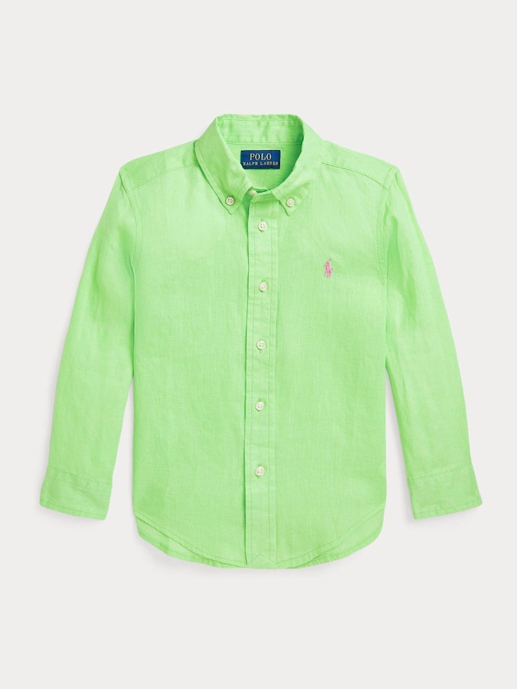 Polo Ralph Lauren Green Boys Linen Shirt - Image 1 of 2
