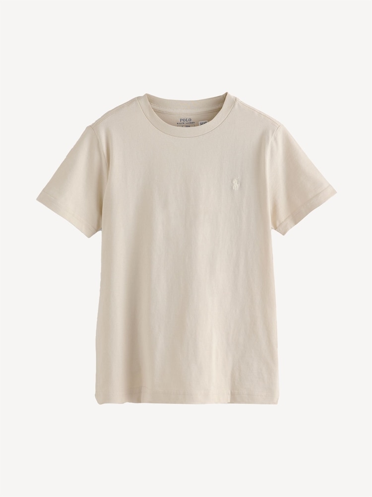 Polo Ralph Lauren Cream Boys Jersey Crewneck T-Shirt - Image 1 of 1