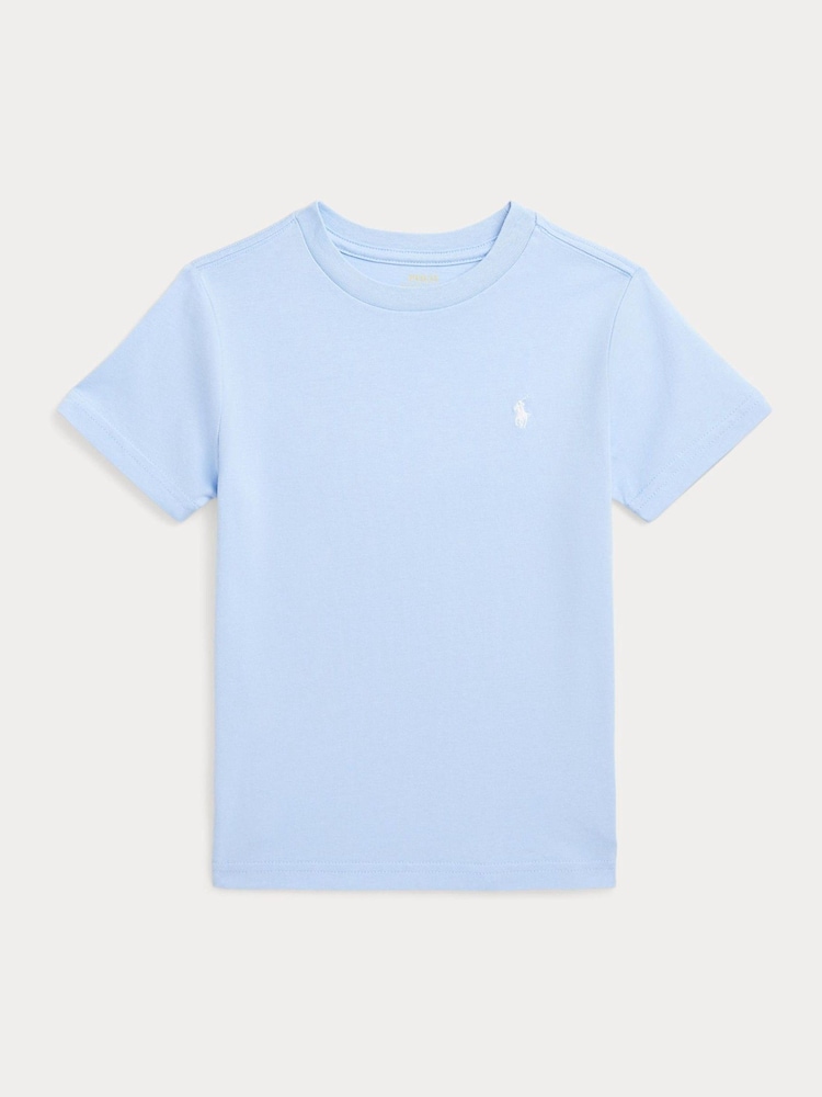 Polo Ralph Lauren Light Blue Boys Jersey Crewneck T-Shirt - Image 1 of 2