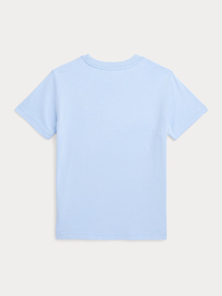 Polo Ralph Lauren Light Blue Boys Jersey Crewneck T-Shirt - Image 2 of 2