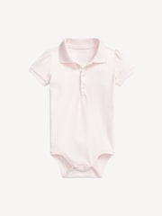 Polo Ralph Lauren Pink Baby Girls Soft Polo Bodysuit - Image 1 of 2