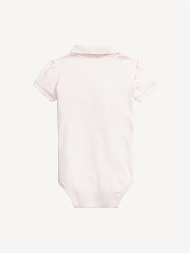 Polo Ralph Lauren Pink Baby Girls Soft Polo Bodysuit - Image 2 of 2