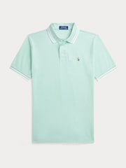 Polo Ralph Lauren Turquoise Boys Tipped Cotton Polo Shirt. - Image 1 of 2