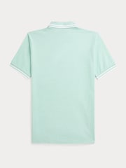 Polo Ralph Lauren Turquoise Boys Tipped Cotton Polo Shirt. - Image 2 of 2
