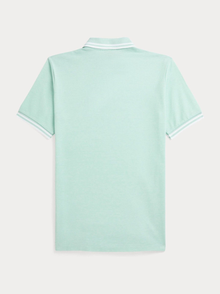 Polo Ralph Lauren Turquoise Boys Tipped Cotton Polo Shirt. - Image 2 of 2