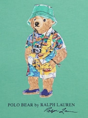 Polo Ralph Lauren Green Boys Holiday Polo Bear Graphic T-Shirt - Image 3 of 3