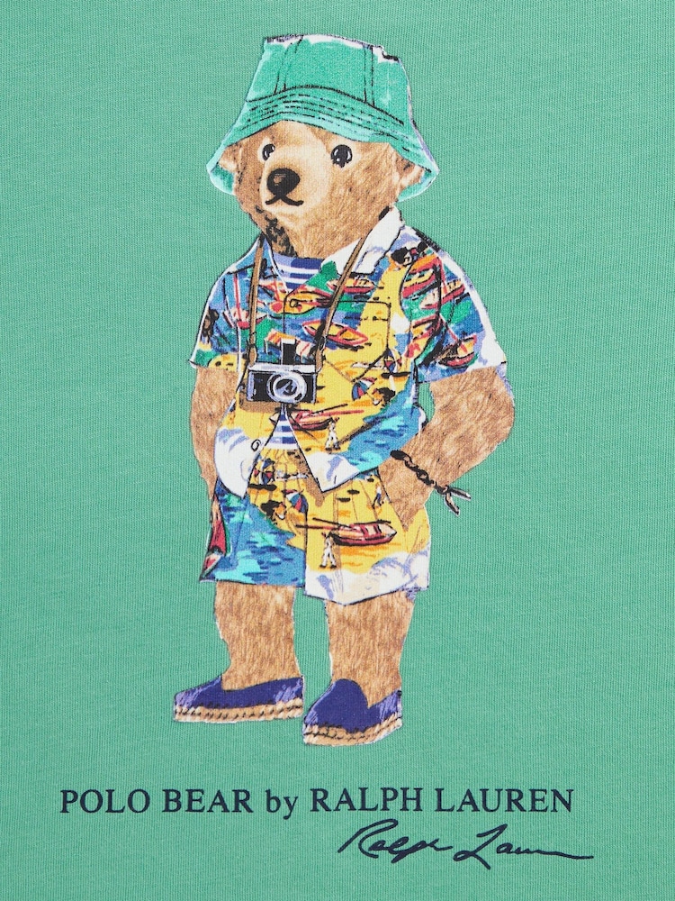 Polo Ralph Lauren Green Boys Holiday Polo Bear Graphic T-Shirt - Image 3 of 3