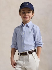 Polo Ralph Lauren Blue Boys Striped Seersucker Shirt - Image 1 of 5