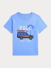 Polo Ralph Lauren Blue Boys Car Graphic Cotton Jersey T-Shirt - Image 1 of 2