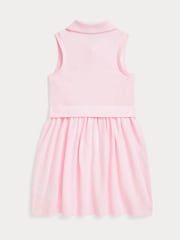 Rosa - Vestido estilo polo Oxford de punto con cinturón para niña de Polo Ralph Lauren - Imagen 2 de 2