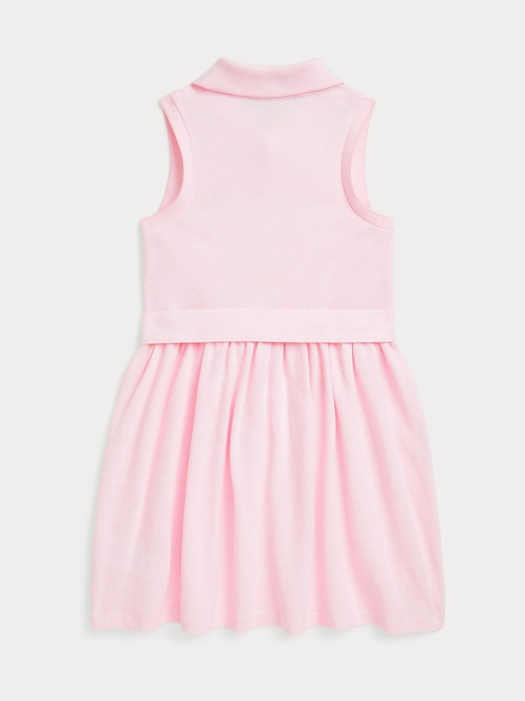 Rosa - Vestido estilo polo Oxford de punto con cinturón para niña de Polo Ralph Lauren - Imagen 2 de 2