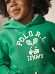 Polo Ralph Lauren Green Boys Logo Fleece Jersey Hoodie - Image 2 of 4
