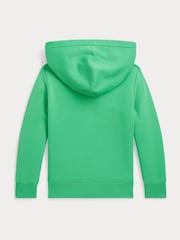 Polo Ralph Lauren Green Boys Logo Fleece Jersey Hoodie - Image 4 of 4